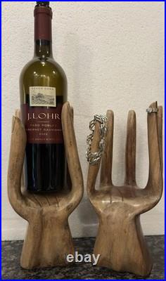 Vintage Wooden Hand Carving Holders for Wine And Jewelry