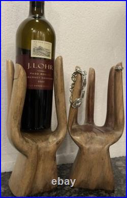Vintage Wooden Hand Carving Holders for Wine And Jewelry