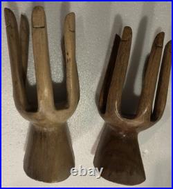 Vintage Wooden Hand Carving Holders for Wine And Jewelry