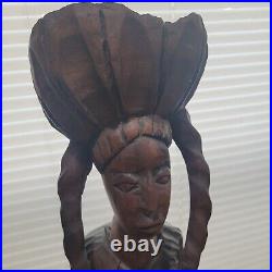 Vintage Wooden Indian Statue Sculpture 29 Hand Carved