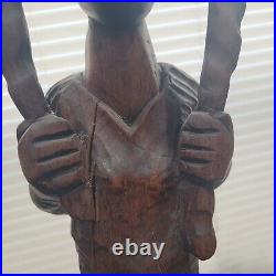 Vintage Wooden Indian Statue Sculpture 29 Hand Carved