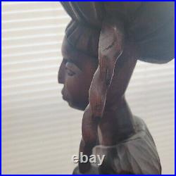 Vintage Wooden Indian Statue Sculpture 29 Hand Carved