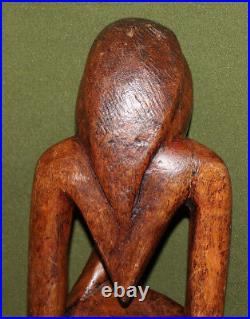 Vintage abstract hand carved wood figurine