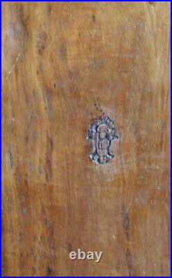 Vintage carved wood wall plaque, signed 8 x 18