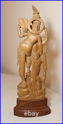 Vintage hand carved India sandalwood wood lovers Rada Krishna sculpture statue