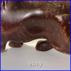 Vintage hand carved lion roaring showing teeth, very light wood. Late 60's-70's