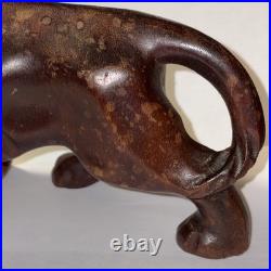 Vintage hand carved lion roaring showing teeth, very light wood. Late 60's-70's