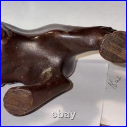 Vintage hand carved lion roaring showing teeth, very light wood. Late 60's-70's