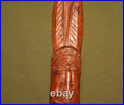 Vintage hand carved wood Indian man statuette