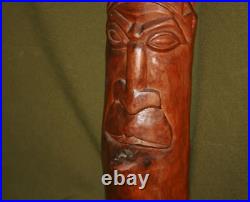 Vintage hand carved wood Indian man statuette