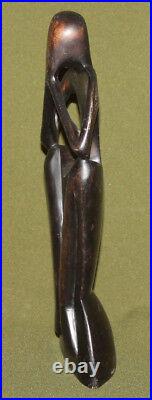 Vintage hand carved wood abstract statuette