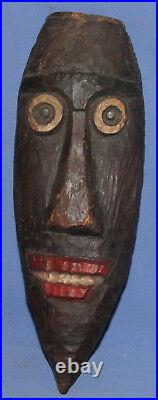 Vintage hand carved wood wall decor mask