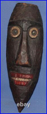 Vintage hand carved wood wall decor mask