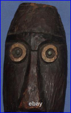 Vintage hand carved wood wall decor mask