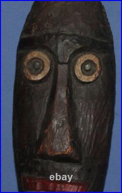 Vintage hand carved wood wall decor mask