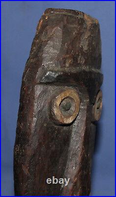 Vintage hand carved wood wall decor mask