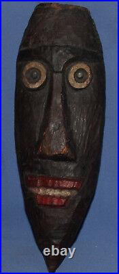 Vintage hand carved wood wall decor mask