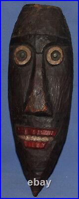 Vintage hand carved wood wall decor mask