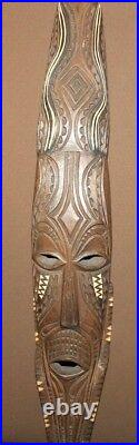 Vintage hand carving folk wood wall hanging mask