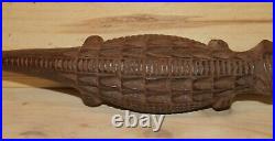 Vintage hand carving wood crocodile figurine