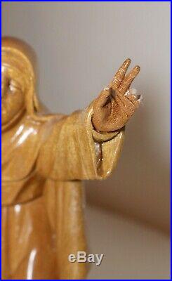 Vintage religious Nun hand carved wood sculpture statue figure Santos folk art