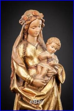Virgin Mary Child Jesus Sculpture Madonna Baby Christ Statue Wood Carving 11