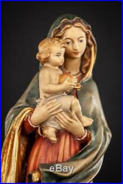 Virgin Mary Child Jesus Sculpture Madonna Baby Christ Statue Wood Carving 14