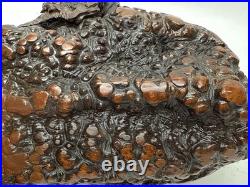 Vntg Hand Carved Burl Wood Duck Sculpture Folk Art Wooden Figurine Rustic Decor