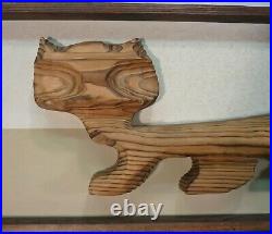 Vtg 48 Witco Mid Century Modern Carved Cat Sculpture Tiki Wall Decor Carving