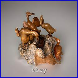 Vtg Balinese Master Artist K. Widia Hand Carved Wood & Tree Root Sculpture Ducks