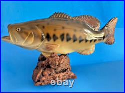 Vtg Big Sky Carvers Largemouth Bass Wood Carving Burl 17 Rare Fish Sculpture Un Vtg Big Sky Carvers Largemouth Bass Wood Carving Burl 17 Rare Fish Sculpture Un