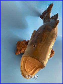 Vtg Big Sky Carvers Largemouth Bass Wood Carving Burl 17 Rare Fish Sculpture Un Vtg Big Sky Carvers Largemouth Bass Wood Carving Burl 17 Rare Fish Sculpture Un