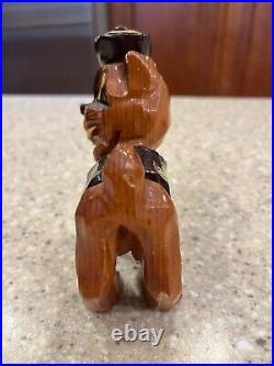 Vtg Carter Hoffman Mascot Carved Wood Figure Northwestern University Wildcat