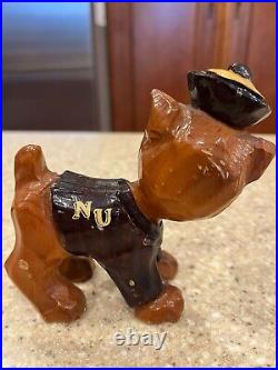 Vtg Carter Hoffman Mascot Carved Wood Figure Northwestern University Wildcat