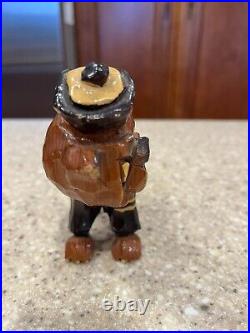 Vtg Carter Hoffman Mascot Carved Wood Figure Northwestern University Wildcat