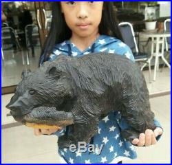 Vtg Japan Bear Wood Carving Ainu Art Hokkaido Japanese Hand Carving Sculpture