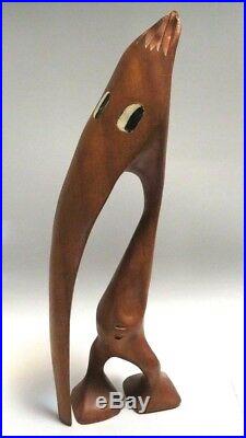 Vtg MID Century Danish Modern 13 Knud Albert Wood Carved Bird Animal Sculpture