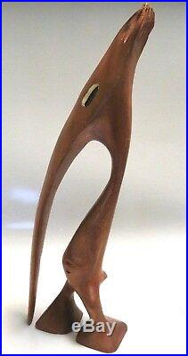 Vtg MID Century Danish Modern 13 Knud Albert Wood Carved Bird Animal Sculpture