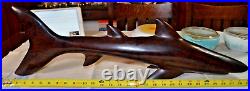 Vtg Mid Century HUGE 30 Hand made SHARK TEAK/Iron Wood Sculpture- Heavy