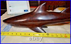 Vtg Mid Century HUGE 30 Hand made SHARK TEAK/Iron Wood Sculpture- Heavy