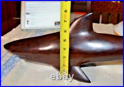 Vtg Mid Century HUGE 30 Hand made SHARK TEAK/Iron Wood Sculpture- Heavy