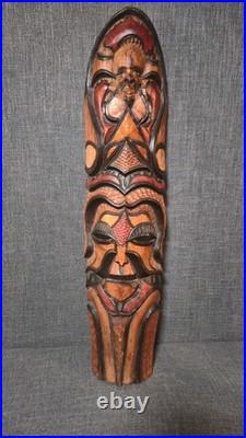 Vtg Tribal Wood Carving Lot 5pc 30 PNG Mask Cook Islands Tiki Africa Decor