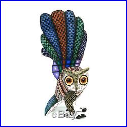 WHITE OWL Oaxacan Alebrije Wood Carving Handcrafted Mexican Folk Art Sculpture
