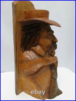 WINTER WIND Hand Carved SCULPTURE Western Decor ARTIST Signed TR WOLFF 16 90s