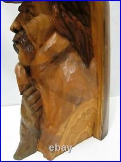 WINTER WIND Hand Carved SCULPTURE Western Decor ARTIST Signed TR WOLFF 16 90s