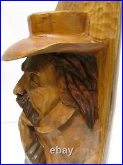 WINTER WIND Hand Carved SCULPTURE Western Decor ARTIST Signed TR WOLFF 16 90s