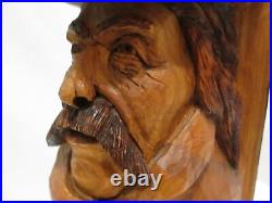 WINTER WIND Hand Carved SCULPTURE Western Decor ARTIST Signed TR WOLFF 16 90s