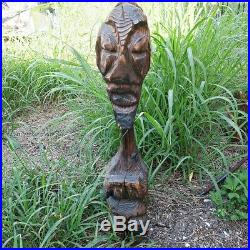 WITCO Mid Century Modern Primitive Tribal Tiki Statue Sculpture Carved Wood
