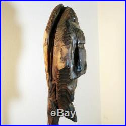 WITCO Mid Century Modern Primitive Tribal Tiki Statue Sculpture Carved Wood