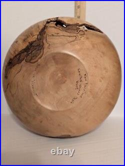 WOW! Ron Pessolano Signed Studio Turned Wood Vase SPALTED SUGAR MAPLE BURL